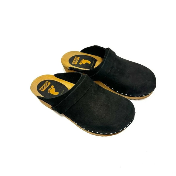 Vollsjo V-Back Suede Swedish Wooden Clog - Size 36 (5.5) - Picture 2 of 8